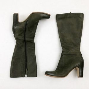 ECCO olive green leather boots